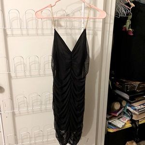 Beautiful scrunched dress with gold chain adjustable straps